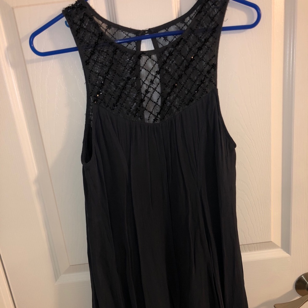Gray cocktail / mini dress with rhinestones